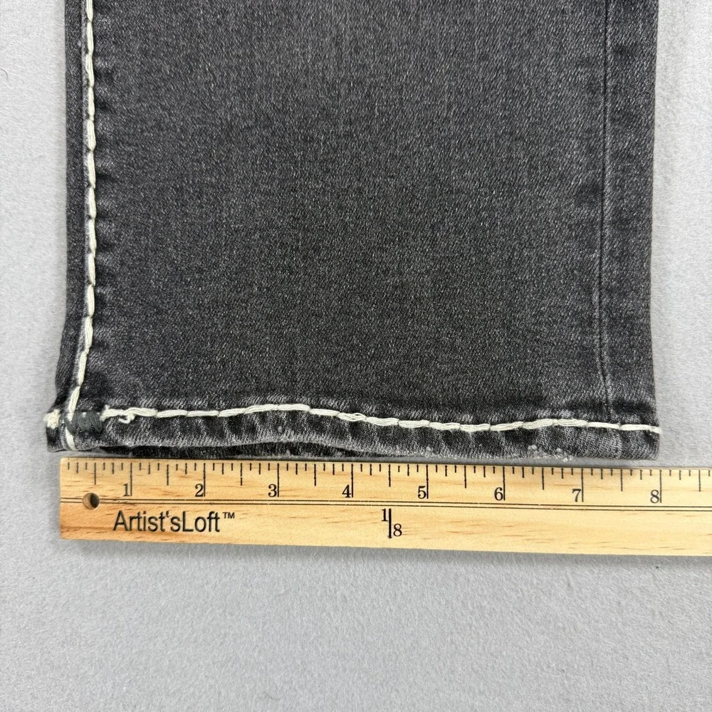 True Religion Ricky Jeans Men 31 Black Selvedge Super T Contrast Stitch Acid Y2K